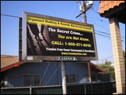 Gang stalking billboard placed by FFCHS on September 26, 2012